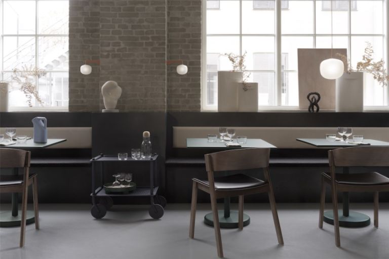 skand uvod cover side chair stained dark brown refine leather black linear steel cafe table dark green flow trolley rime wall pendant muuto org 150
