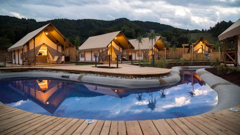 glamping 6 stany luxus kemping priroda komfort