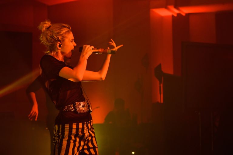 BERLIN, GERMANY - JULY 19:  Grimes wows fans and Hilton HHonors members in Berlin, Germany as part of the 2016 Hilton Concert Series on Tuesday, July 19. The concert, which took place at Hilton Berlin, is the fifth of seven shows being held at hotels within the Hilton portfolio this year. To find more ways you can rock out with Hilton this year, visit HHonors.com.  (Photo by Stefan Hoederath/Getty Images for Hilton)